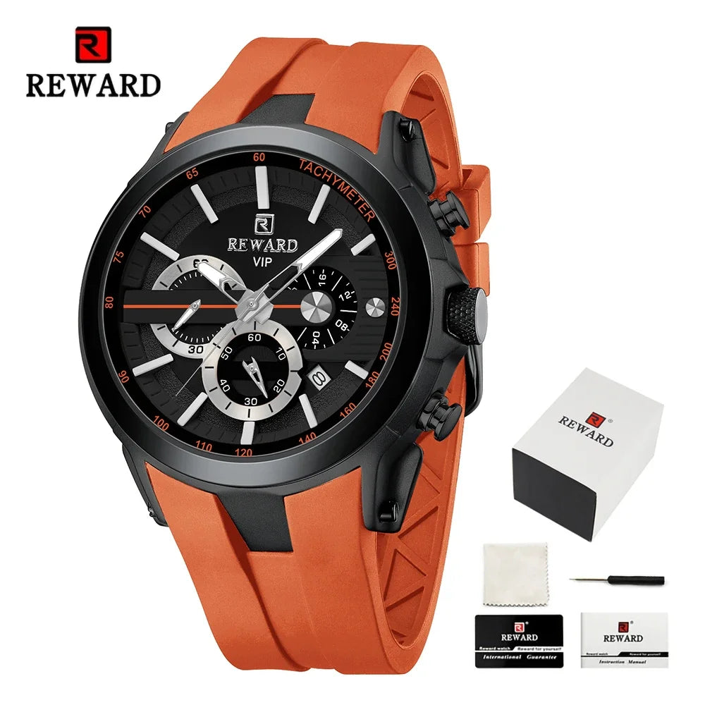 REWARD Men’s Chronograph Sports Watch with Silicone Strap – Model 83046