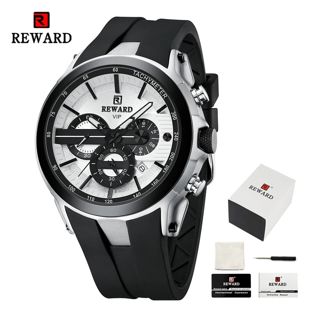 REWARD Men’s Chronograph Sports Watch with Silicone Strap – Model 83046