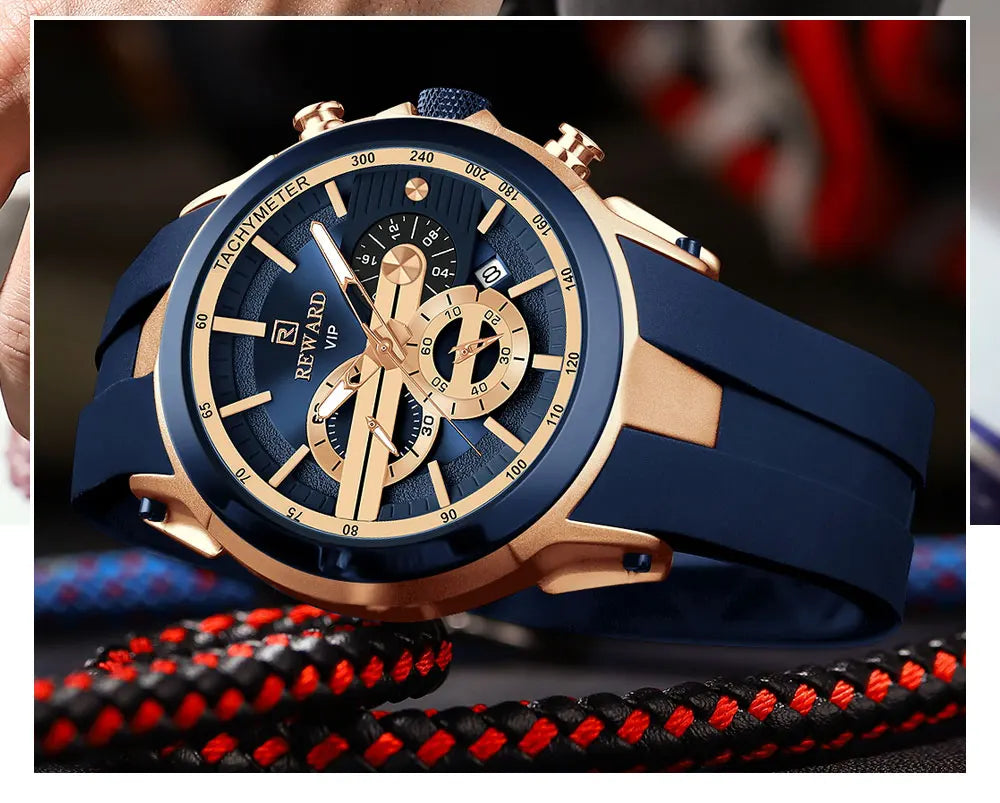 REWARD Men’s Chronograph Sports Watch with Silicone Strap – Model 83046