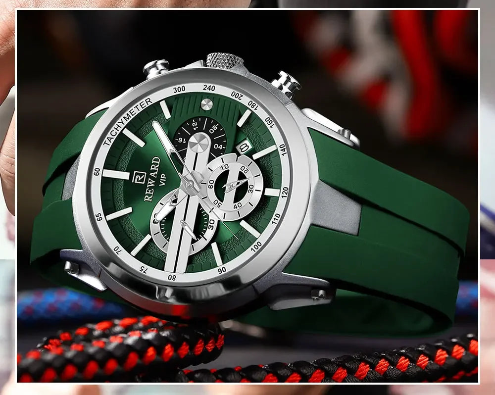 REWARD Men’s Chronograph Sports Watch with Silicone Strap – Model 83046