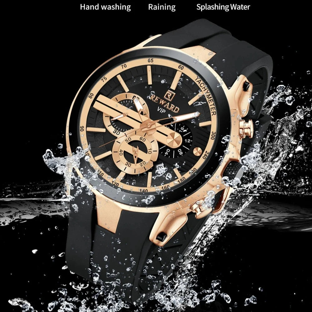 REWARD Men’s Chronograph Sports Watch with Silicone Strap – Model 83046