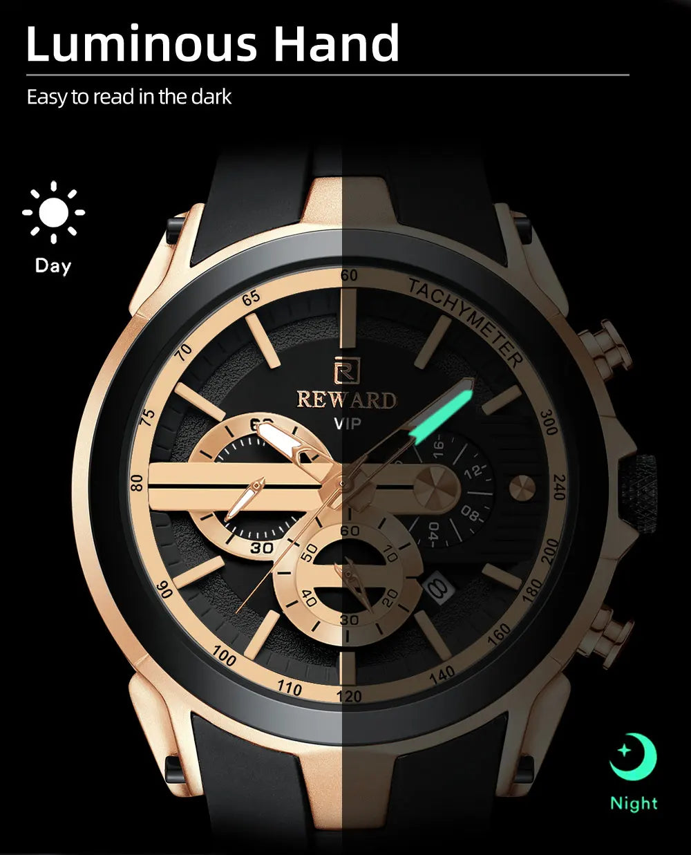 REWARD Men’s Chronograph Sports Watch with Silicone Strap – Model 83046