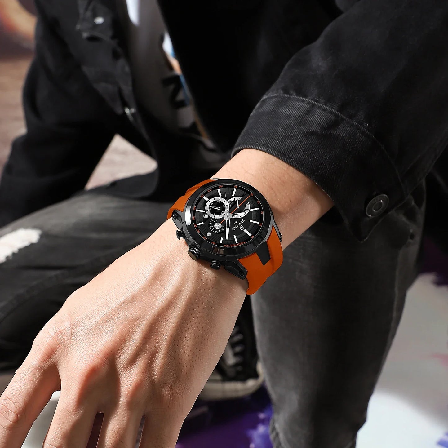 REWARD Men’s Chronograph Sports Watch with Silicone Strap – Model 83046
