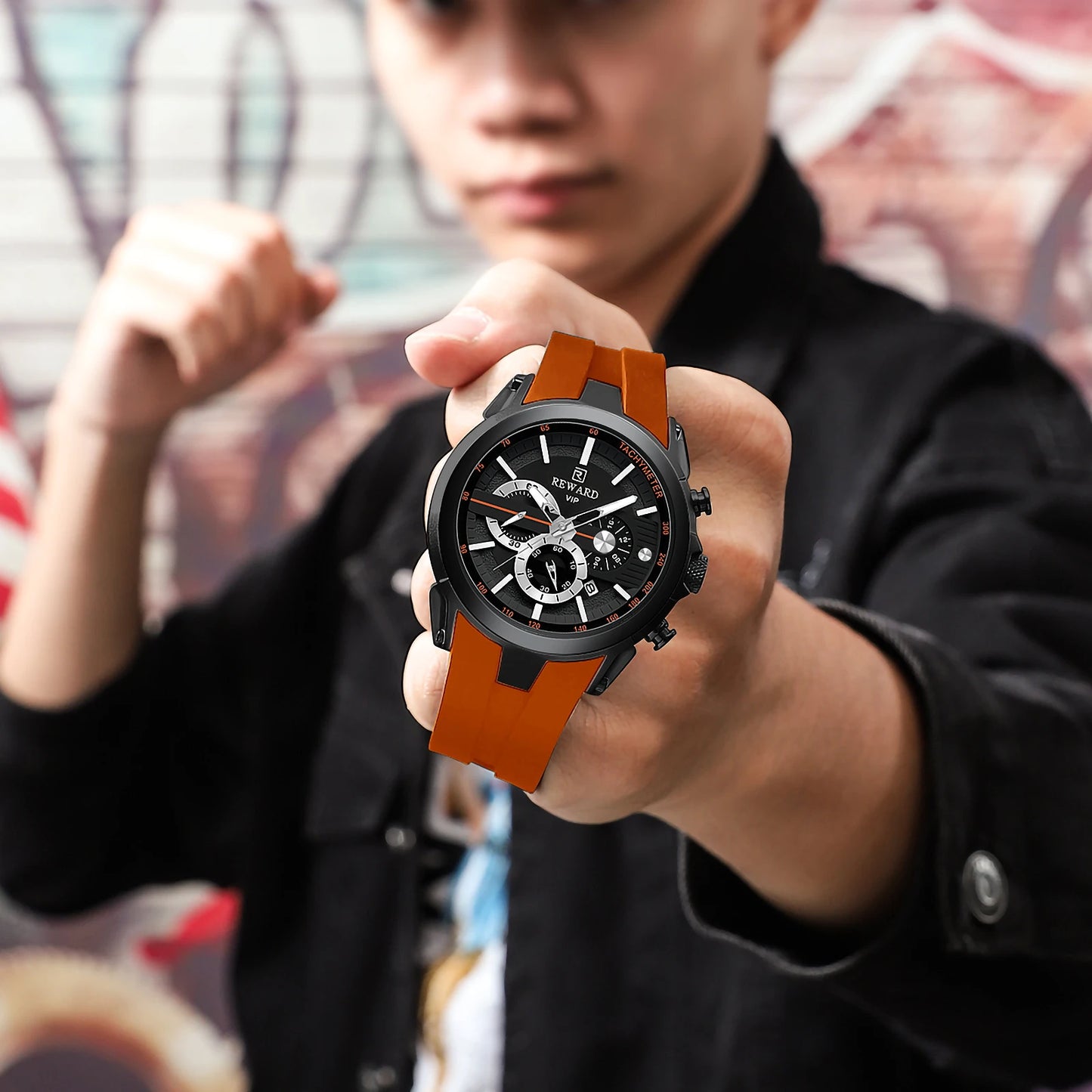 REWARD Men’s Chronograph Sports Watch with Silicone Strap – Model 83046