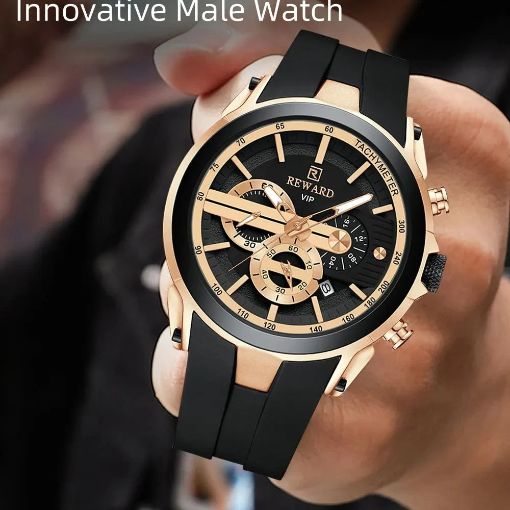 REWARD Men’s Chronograph Sports Watch with Silicone Strap – Model 83046