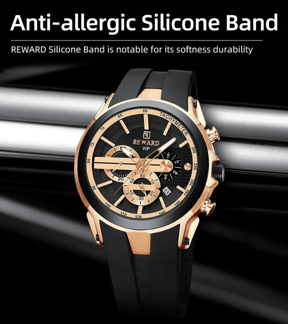 REWARD Men’s Chronograph Sports Watch with Silicone Strap – Model 83046