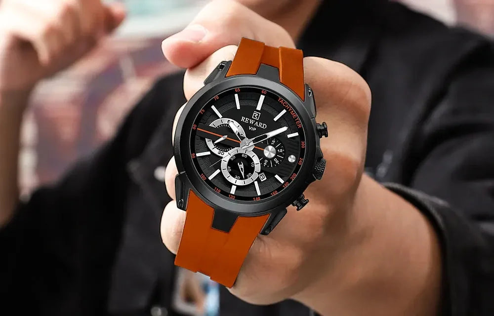 REWARD Men’s Chronograph Sports Watch with Silicone Strap – Model 83046