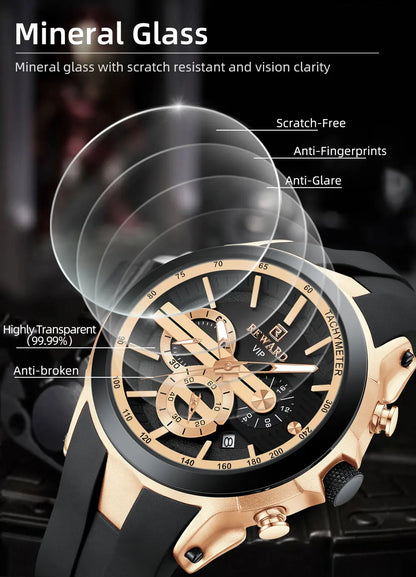 REWARD Men’s Chronograph Sports Watch with Silicone Strap – Model 83046