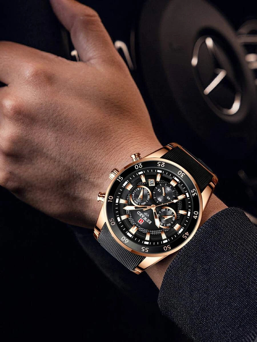 Reward VIP Men’s Watch – Black and Gold Stainless Steel – Mahalti Saudi Arabia