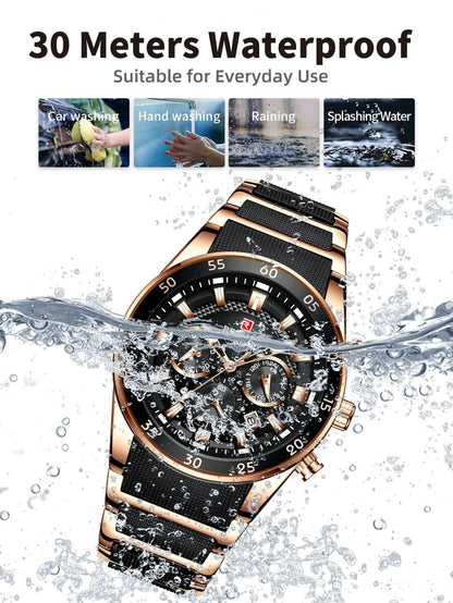Reward VIP Men’s Watch – Black and Gold Stainless Steel – Mahalti UAE Qatr OMAN